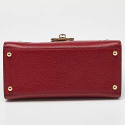Pre Owned Dolce & Gabbana Red Leather Greta Top Handle Bag