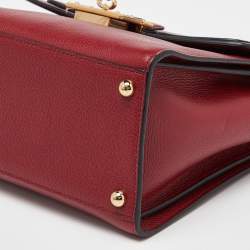 Pre Owned Dolce & Gabbana Red Leather Greta Top Handle Bag