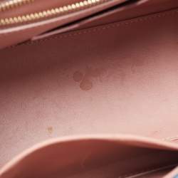 Pre Owned Dolce & Gabbana Blue Lizard Embossed Leather Small Lucia Top Handle Bag