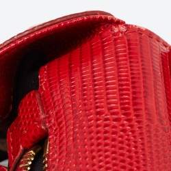 Pre Owned Dolce & Gabbana Red Leather Medium Miss Sicily Handle Bag