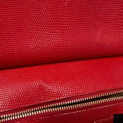 Pre Owned Dolce & Gabbana Red Leather Medium Miss Sicily Handle Bag
