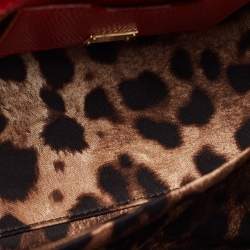 Pre Owned Dolce & Gabbana Red Leather Medium Miss Sicily Handle Bag