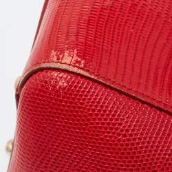 Pre Owned Dolce & Gabbana Red Leather Medium Miss Sicily Handle Bag