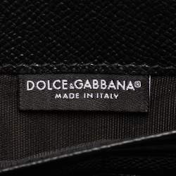 Pre Owned Dolce & Gabbana Black Leather DG Family Patch Zip Around Wallet