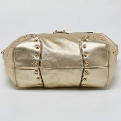 Pre Owned Dolce & Gabbana Gold Leather Satchel