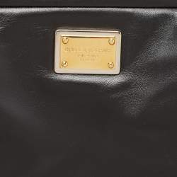 Pre Owned Dolce & Gabbana Beige Brown/Black Leopard Print Fabric Front Pouch Tote  