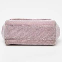 Pre Owned Dolce & Gabbana Pink Lurex Fabric and Leather Mini Miss Sicily Top Handle Bag
