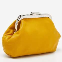 Pre Owned Dolce & Gabbana Yellow Leather Frame Pouch