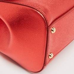 Pre Owned Dolce & Gabbana Red Leather Medium Miss Sicily Top Handle Bag