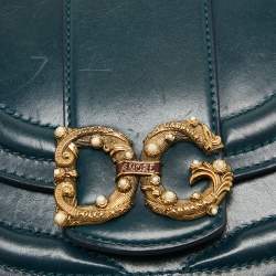 مملوكة مسبقًا Dolce & Gabbana Teal Leather Amore Crossbody Bag