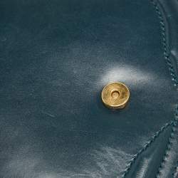 مملوكة مسبقًا Dolce & Gabbana Teal Leather Amore Crossbody Bag