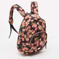 Dolce & Gabbana Multicolor Floral Nylon and Leather Backpack