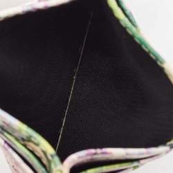 Pre Owned Dolce & Gabbana Multicolor Floral Print Leather Card Holder