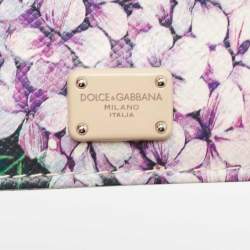 Pre Owned Dolce & Gabbana Multicolor Floral Print Leather Card Holder