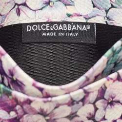 Pre Owned Dolce & Gabbana Multicolor Floral Print Leather Card Holder