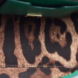 Pre Owned Dolce & Gabbana Green Leather Medium Miss Sicily Top Handle Bag