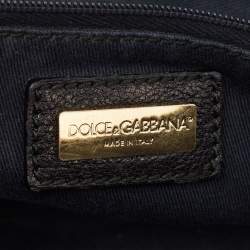 مملوكة مسبقًا Dolce & Gabbana Black/Brown Leopard Print Canvas Miss Easy Way Satchel