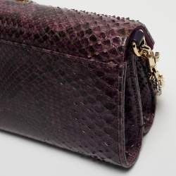 Pre Owned Dolce & Gabbana Purple Python Chain Clutch