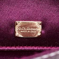 Pre Owned Dolce & Gabbana Purple Python Chain Clutch
