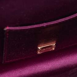 Pre Owned Dolce & Gabbana Purple Python Chain Clutch