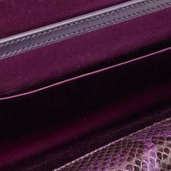 Pre Owned Dolce & Gabbana Purple Python Chain Clutch