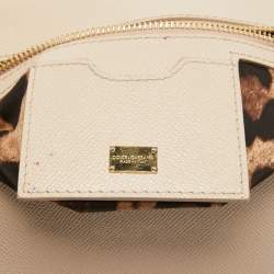 Dolce & Gabbana Beige Leather Medium Miss Sicily Top Handle Bag