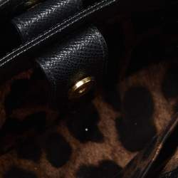 Pre Owned Dolce & Gabbana Black Leather Miss Sicily Tote
