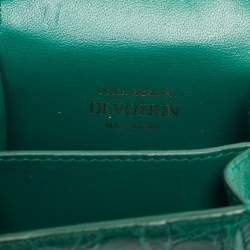 Pre Owned Dolce & Gabbana Green Crocodile Micro Devotion Bag