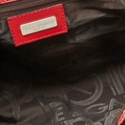 Pre Owned Dolce & Gabbana Red Watersnake Leather Satchel