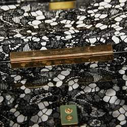 Pre Owned Dolce & Gabbana Black Acrylic Lace Dolce Box Clutch