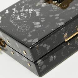 Pre Owned Dolce & Gabbana Black Acrylic Lace Dolce Box Clutch
