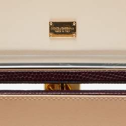 Pre Owned Dolce & Gabbana Burgundy Iguana Embossed Leather Box Bag