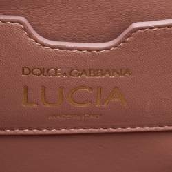 Pre Owned Dolce & Gabbana Burgundy Lizard Embossed Leather Medium Lucia Top Handle Bag