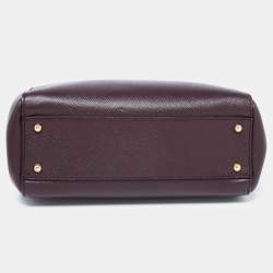 Pre Owned Dolce & Gabbana Burgundy Leather Sicily Top Handle Bag