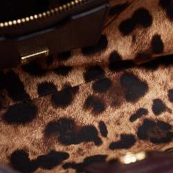 Pre Owned Dolce & Gabbana Burgundy Leather Sicily Top Handle Bag