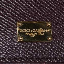 Pre Owned Dolce & Gabbana Burgundy Leather Sicily Top Handle Bag