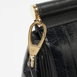 مملوكة مسبقًا Dolce & Gabbana Blue Eel Leather Large Miss Sicily Bag