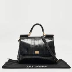 مملوكة مسبقًا Dolce & Gabbana Blue Eel Leather Large Miss Sicily Bag