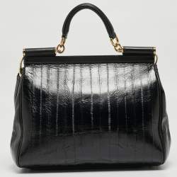 مملوكة مسبقًا Dolce & Gabbana Blue Eel Leather Large Miss Sicily Bag