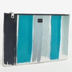Pre Owned Dolce & Gabbana Multicolor Leather Colorblock Clutch