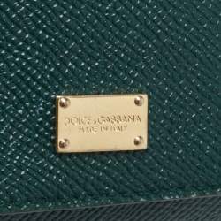 Dolce & Gabbana Green Leather Medium Miss Sicily Handle Bag