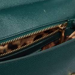 Dolce & Gabbana Green Leather Medium Miss Sicily Handle Bag