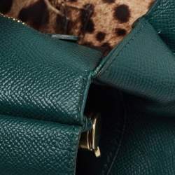Dolce & Gabbana Green Leather Medium Miss Sicily Handle Bag