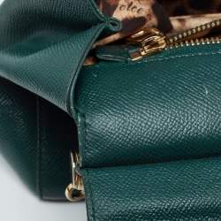 Dolce & Gabbana Green Leather Medium Miss Sicily Handle Bag
