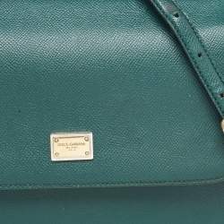 Dolce & Gabbana Green Leather Medium Miss Sicily Handle Bag