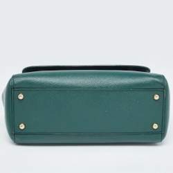 Dolce & Gabbana Green Leather Medium Miss Sicily Handle Bag