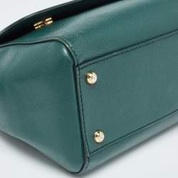 Dolce & Gabbana Green Leather Medium Miss Sicily Handle Bag
