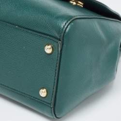 Dolce & Gabbana Green Leather Medium Miss Sicily Handle Bag
