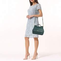 Dolce & Gabbana Green Leather Medium Miss Sicily Handle Bag