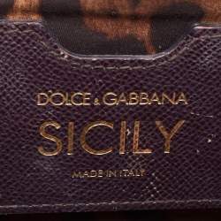 Dolce & Gabbana Burgundy Leather Small Miss Sicily Top Handle Bag